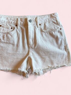All Saints White Denim Cutoff Shorts